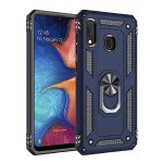 Wholesale Samsung Galaxy A20 / A30 Tech Armor Ring Grip Case with Metal Plate (Navy Blue)